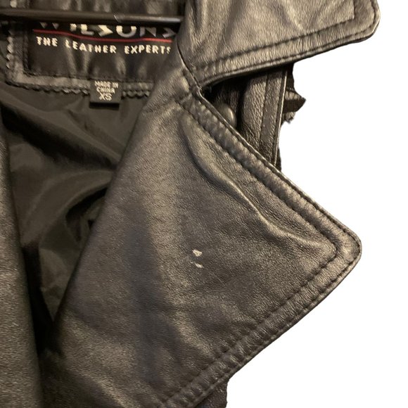 Wilsons Leather Ladies Biker's Jacket Black XS Paisley Details - Picture 13 of 16